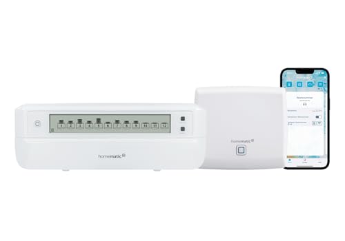 Homematic IP Access Point + Fußbodenheizungscontroller – 12-fach, motorisch, Smart Home, digitale Steuerung der Fußbodenheizung per App, einfache Installation, Heizkosten sparen, stetige Regelung