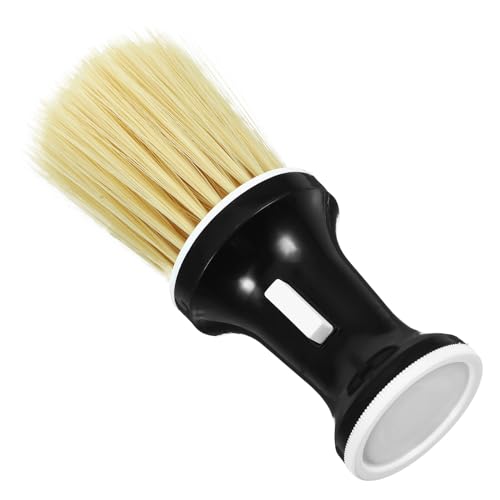 ABOOFAN Cepillo de Peluquería Profesional Cuello Mango Negro y Cerdas de Nylon Marrón Brocha de Barbero para Limpieza de Cabello y Barba Masculina Herramienta Versátil para Estilistas y