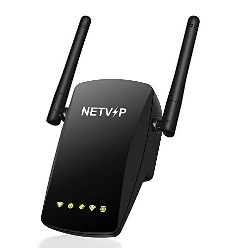 WiFi Range Extender,Netvip Wireless Repeater 300Mbps WiFi Signal Amplifier Booster Supports Repeater/Standard Ap Mode Plug and Play 360 Degree Full Coverage Router No Dead Zone with WPS Button