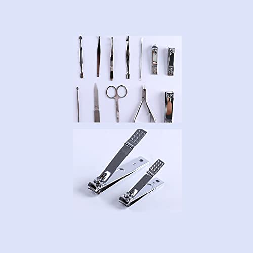 Nail-Clippers-Kit-Built-in-Nail-File-Personal-Care-Manicure-Pedicure-Set-Portable-Nail-Clippers-Family-Use-12-Pieces-Man-Black-Nail-Scissors-Set-Black