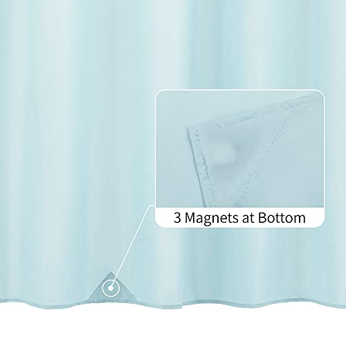 Image of ALYVIA SPRING Waterproof Fabric Shower Curtain Liner, Washable Cloth Shower Curtain for Bathroom - Standard Size 72x72, Blue