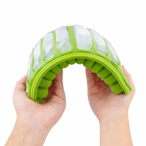 Image of Silicone Ice Cube Tray Mould for Water Small Rectangle Shapes ice-Cube Tray for Water Bottle Freezer Cocktail Whiskey Coffee Fruit Juice for Cocktail & Bourbon - (Green, Standard, Rectangular)