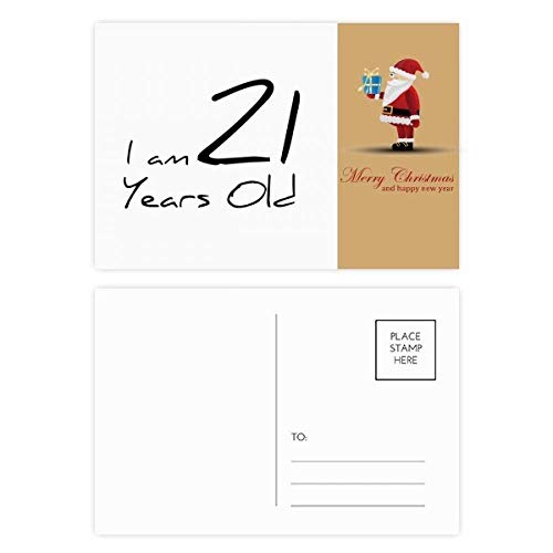 Cartes postales I am 21 ans pour jeune Père Noël (lot de 20) pour correspondance festive