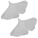 IDEANATEGRATE 2 Stück Dekorative Ginkgo Wandskulpturen aus Eisen in Silber mit Abgerundeten Kanten Kratzfest als Tischdeko für Wohnzimmer und Party