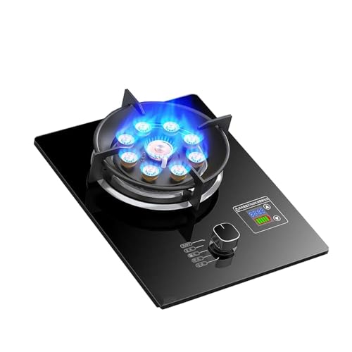 THEGA Estufa De Gas De 1 Quemador, 5,2 KW, Cocina De Gas para Interiores, Temporizador De Fuego Alto De Nueve Cavidades, Placa De Cocina De Gas Portátil, para Cocina, Camping(LPG)