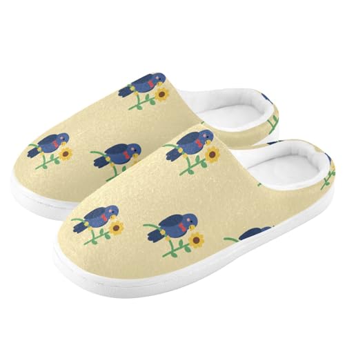 Cute Bird Flowers Floral Yellow Mens Womens Slippers Cozy Memory Foam Slippers Slip On Warm House Shoes for Indoor Outdoor Size 16/17 23018154