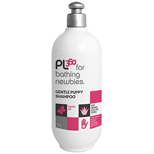 PL360 Gentle Puppy Shampoo for Dry, Itchy, Sensitive Skin | Organic Aloe and Jojoba | All Natural and Safe Ingredients | Fragrance Free | 16 oz
