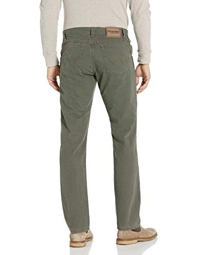 Wrangler Men's Rugged Wear Regular Fit Straight Leg Pant, Moss, 34x32