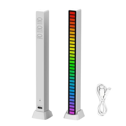 MAGIC SELECT Barra de Luz de ritmo Musical, Luces LED RGB Multicolor, Lámpara de Ambiente Musical, Tira de 32 Luces LED con 18 modos de color, Para Habitación Gaming, PC, TV, Coche