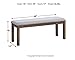 Signature Design by Ashley Moriville Casual Rustic Upholstered Dining Bench, Grey & Brown