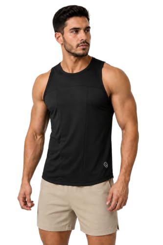 Image of CHKOKKO Men's Workout Gym T-Shirt Lightweight Sleeveless T-Shirt