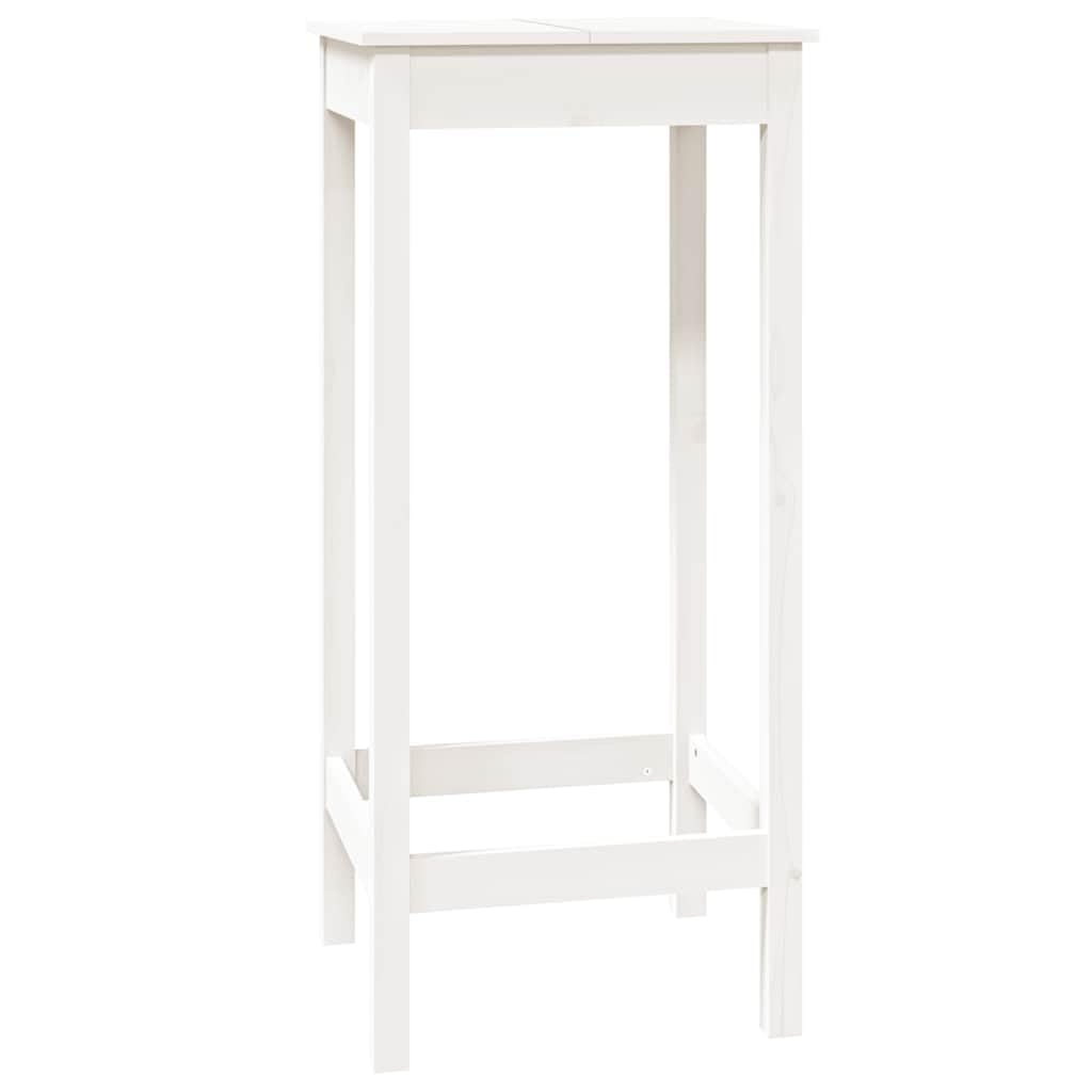 vidaXL Mesa Alta de Bar Madera Maciza de Pino Blanco 50x50x110 cm, Mesa Alta, Mesa Pub, Muebles de Bar, Mesa de Bar, Mesa cafetería