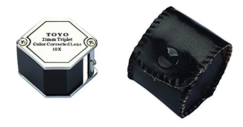 Toyo Professional Hexagonal 10X Magnifying Jeweler's Loupe With 21Mm Triplet Lens, Chrome #TOP1