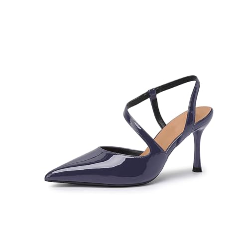 sarawill Women's Pointed Closed Toe Slingback Pumps Comfort Slip On Heeled Sandals Dress Wedding Party Stiletto Heels for Women
