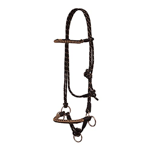 Mustang Side Pull Rope Halter with Braided Nose Bl