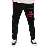 Individuelle Jogginghose Herren lange Hosen Gestalten Sie Ihre eigene personalisierte Jogger Jogginghose mit Taschen Stretch Jogginghose Herren Jogginghose Kordelzug Sports Lounge Pants Schwarz