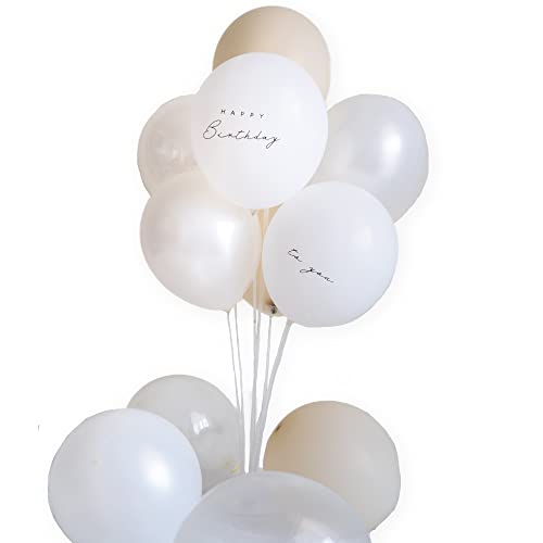 Hanamei バースデー バルーン と バルーンスタンド セット 飾り付け ニュアンス カラー レターバルーン HAPPY BIRTHDAY 風船 飾り くすみ 誕生日 パーティー 男 女 装飾 フォトブース 流行 スタイル