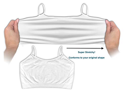 4 Pack Women's Seamless Wireless Half Cami Unpadded Bra Tops for Layering with Spaghetti Straps4