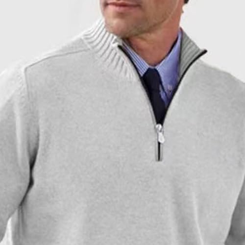 JEKE-DG Men's Thermal Fashion Basic Pullover Quarter Zip Up Casual Outdoor Sweater Knitted Slim Fit Solid Sweaters3