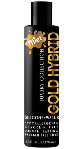 Wet Gold Hybrid Silicone & Water Based 6 Ounce Blended Luxury Sex Lube, Premium Personal Lubricant Long Lasting Life For Condom Compatible Ph-Balanced Hypoallergenic Glycerin & Paraben Free Intimacy #TOP24