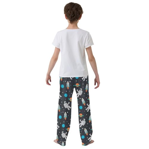 ZZXXB Planet Astronaut Boys Long Pants Soft Trousers Elastic Waist Kids Lounge Bottoms with Pockets S-XL3
