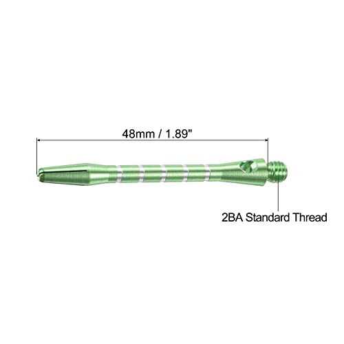 PATIKIL 48mm Dart Shafts, Medium 2BA Thread Aluminum Dart Stems Dart Accessories for Steel Tip - 3 Pack (Green) - Image 2