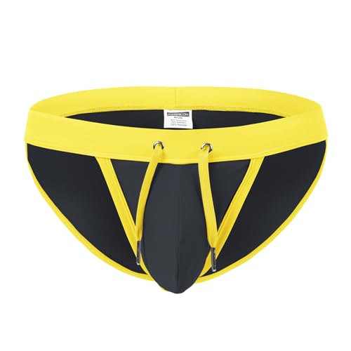 Mens Swimwear Sexy Swim Briefs Low Rise Quick Dry Bikini Swimsuit with Drawstring3