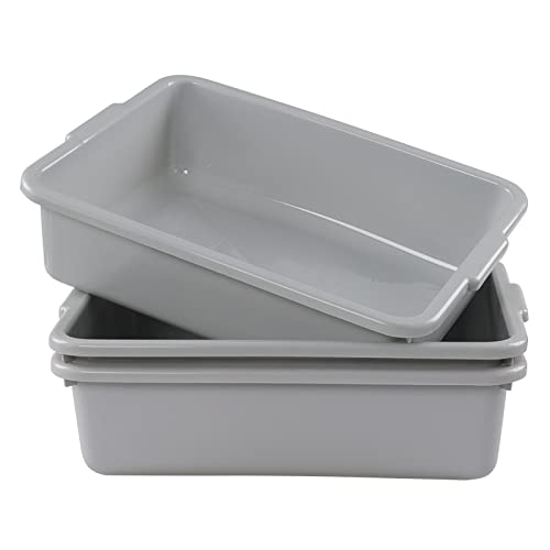 Rubbermaid Commercial Products Kitchen Bus Utility Box, Plastic, Gray, for Kitchen Service Restaurant Use (Pack of 2)