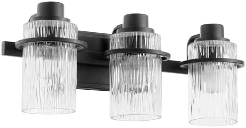 Quorum 527-3-69 Transitional Three Light Vanity from Lazo Collection in Black Finish,