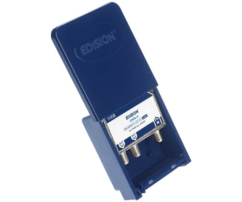 EDISION OMS-2 Répartiteur de mât d'extérieur d'antenne 2 sorties, compatible avec la Antenne TNT, Satellite, Câble, Radio, Unicable, connecteurs F, Fréquence 5-2400Mhz, Passe DC, Splitter 2 voies – vue 2