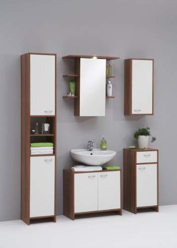 FMD Wall-Mounted Cabinet Madrid 1 Approximately 32.5 x 72 x 19 cm Plumtree and White FMD Wall-Mounted Cabinet Madrid 1 Approximately 32.5 x 72 x 19 cm Plumtree and White