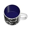 hggaca Black Moth Flower Print Ceramic Coffee Mugs, Large Capacity Mugs, with Comfortable C-Handle Smooth Rim for Daily Hot Drinks #3