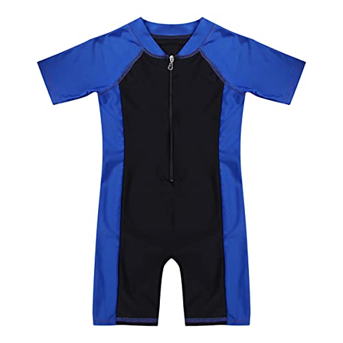 Kids Boys Girls One Piece Short Sleeves Front Zip Wetsuit Shorty UV Protection Swimsuit3
