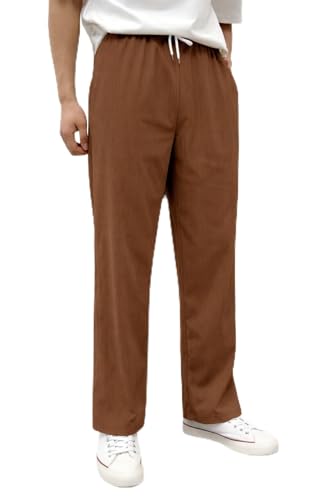 Image of Men's Comfortable Corduroy Pants | Relaxed Fit Stretch Waist Trousers for Everyday Wear Cream