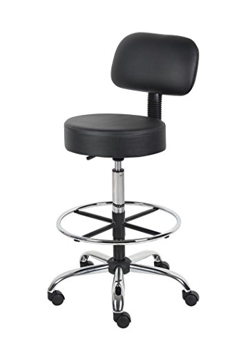 Boss Office Products B16245-Bk Be Well Medical Spa Drafting Stool With Back, Black #TOP4