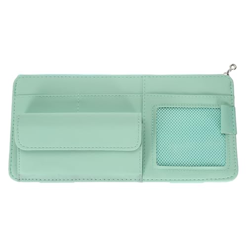 Rangement pare-soleil voiture bleu en cuir PU pour trajets sereins