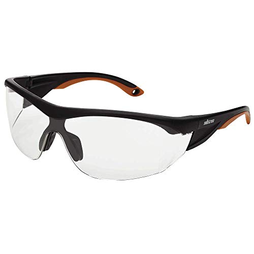Sellstrom Sporty, Lunettes de sécurité élégantes, lunettes de protection, verres en polycarbonate anti-rayure transparent, temples co-ordonnés noir/jaune, cadre robuste & Conception du temple, pièce de nez doux (Qty 1), S71400