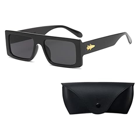 Gafas de sol retro WJIAEER 1, montura cuadrada grande, unisex Cover