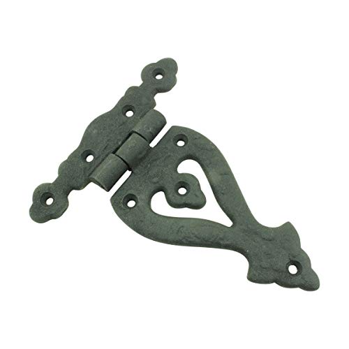 Renovators Supply Manufacturing Cabinet Door Strap Hinge With Hardware 5 3/8 In. Black Wrought Iron Flush Mount Hinge For Cabinets Pack Of 6 #TOP4