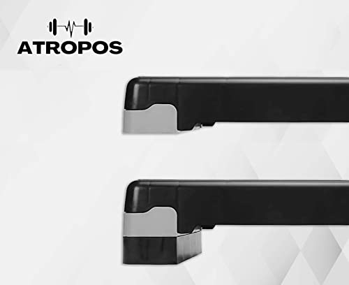Image of Atropos Aerobic Stepper For Cardio Workout with 2 Height Adjustments-[10&15 cm],4 Anti-Skid Rubber's Pad on Legs in 2 Different Sizes (68CM & 75CM). (Fitness Stepper 68cm-(Grey Black))