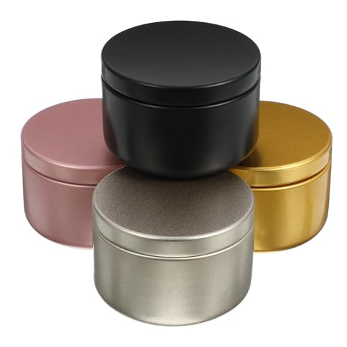 UKCOCO 24piezas Latas Redondas De Metal Para Hacer Velas Aromáticas y Gelatina Diseño Portátil Para Proyectos Diy