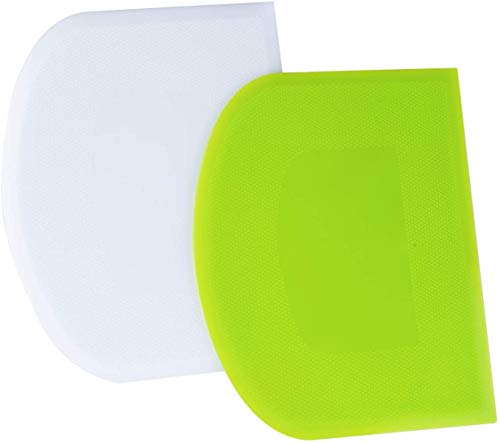 Jieddey Grattoir à Pâte,2 PCS Coupe-pâte en Plastique Grattoir à Pain Outil à Lisser Les Gâteaux Spatules pour Décoration de Gâteau Cuisson Pains Pizza Cover