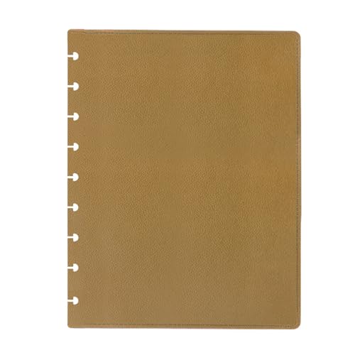 ITSYHPRO Medium Size Discbound Journal PU Leather Covers(1 Pair) Compatible with Circa Arc TUL and Happy Planner(Brown,Medium)