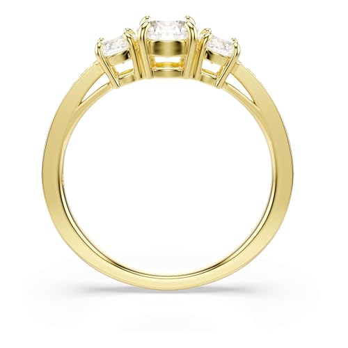 Swarovski Anillo Stilla Attract, Talla redonda, Talla de Precisión, Anillo Clásico, Trío de Cristales Transparentes, Zirconia, Colección Stilla Attrac, Baño Tono Oro, Blanco - imagen 3