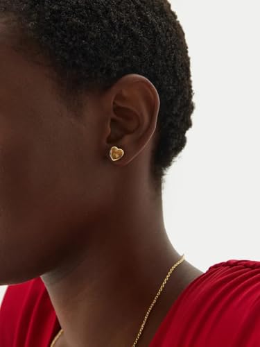 Boucles D'oreilles De Type Puces Guess Mon Amour Motif C?Ur En Acier Inoxydable Doré Avec Texture Rayonnante - vue 5