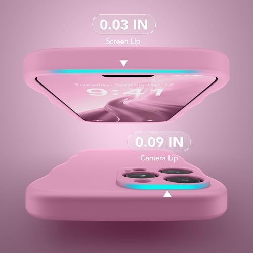 Coque silicone iPhone 16 Pro compatible MagSafe avec cadre ondulé mignon