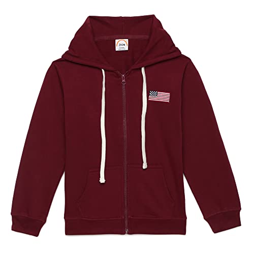 Image of ZION Hoodies for Boys - Cotton Hoodies Sweatshirt with Zipper | Solid & Regular Fit with Embroidery | Long Sleeve | for Every Occasion | Multiple Sizes & Colors (Pack of 1)