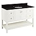 Signature Hardware 464070 Olsen 48" Free Standing Single Vanity Cabinet Set with Wood Cabinet, Stone Vanity Top and Oval Undermount Sink - 8" Faucet Holes