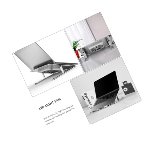 Base ajustable de aluminio para laptop con ventilador LED miniatura 2