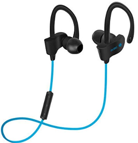 Rechargeable Bluetooth Wireless Headphones Sport Earhooks Universal Earphones for Phones Tablets Smart TV's mp4 (Blue)